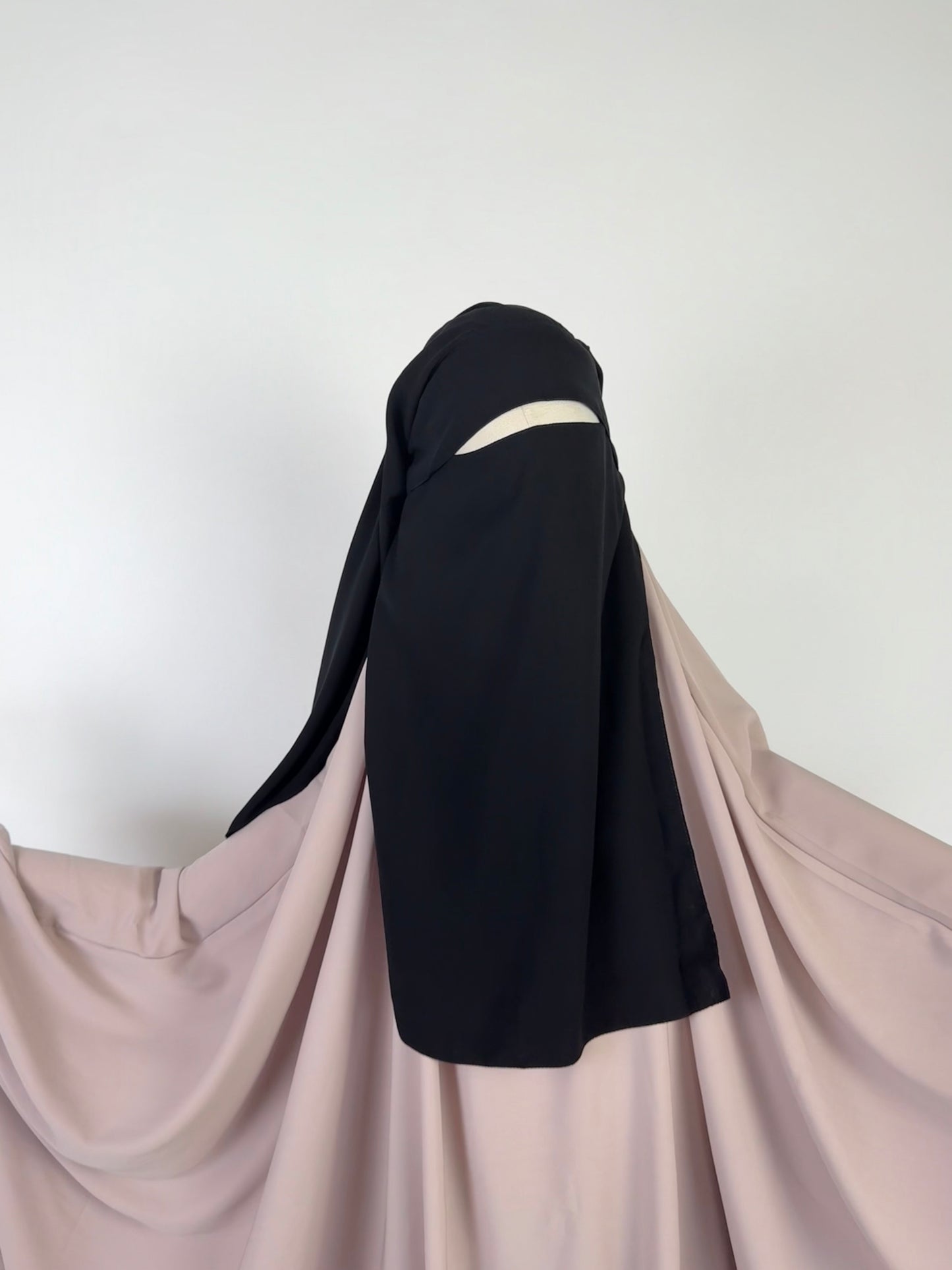 3 Layer Flap Niqab - BLACK