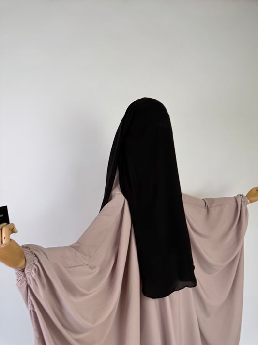 3 Layer Flap Niqab - BLACK