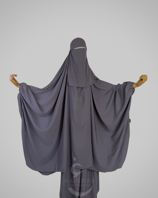 ASH GRAY - 3 PCS JILBAB SET